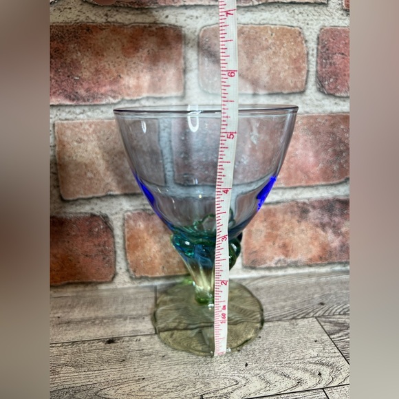 Bormioli Rocco Bahia Blue and Green Art Nouveau Style Ombre Glasses set 3 - Picture 4 of 4